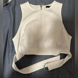 White and black crop tops